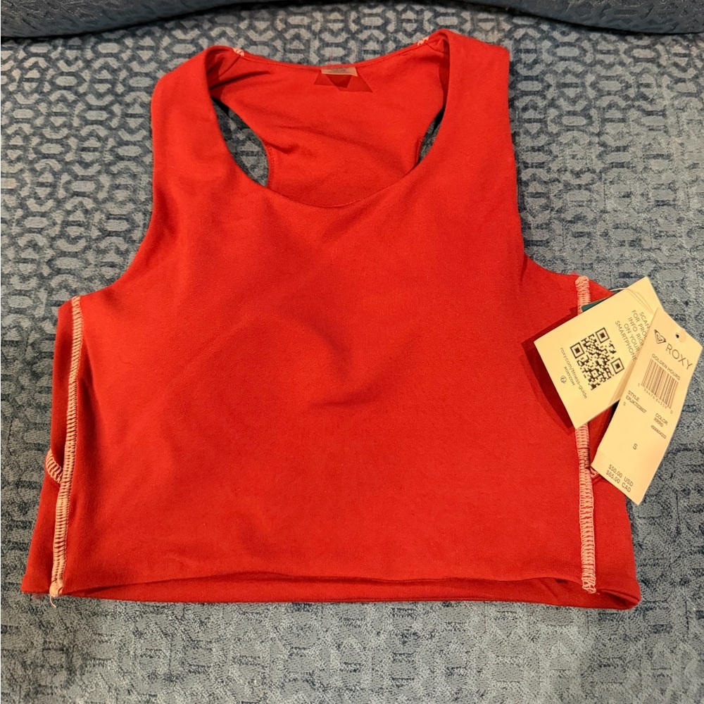 Roxy Crimson Racerback Crop Top sports bra